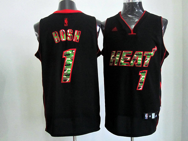  NBA Miami Heat 1 Chris Bosh Camo Black Swingman Jersey